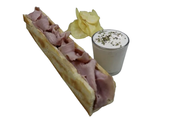Miette's signature Saumon Citronné flûte baguette sandwich with smoked salmon and premium ingredients