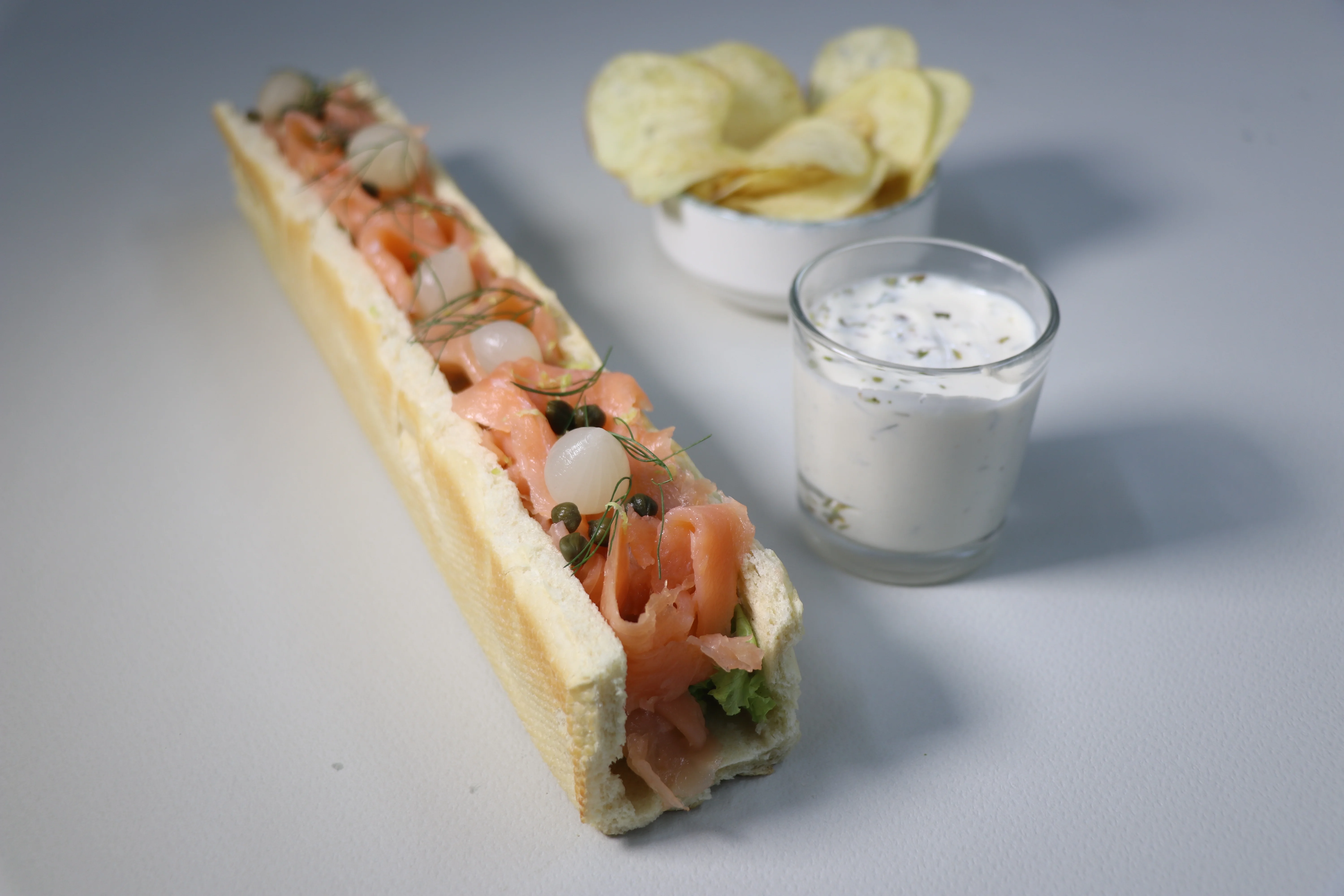 Miette's Truffle Steak flûte baguette sandwich with premium beef and truffle aioli